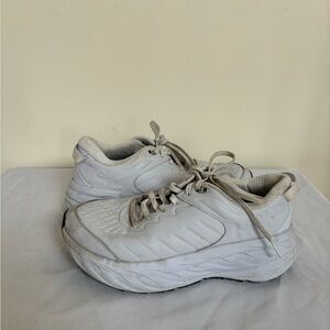 Hoka One One Bondi SR Shoes Womens size 8 White Leather Slip Resistant Sneakers